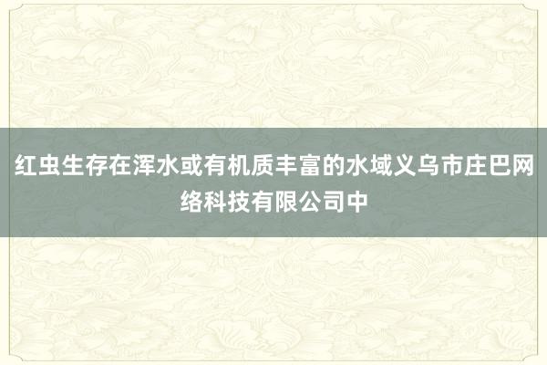 红虫生存在浑水或有机质丰富的水域义乌市庄巴网络科技有限公司中