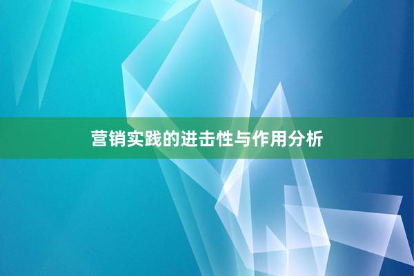 营销实践的进击性与作用分析
